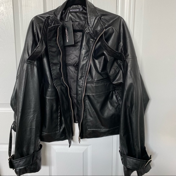 Black faux leather jacket from Pretty Little Thing - Picture 1 of 10